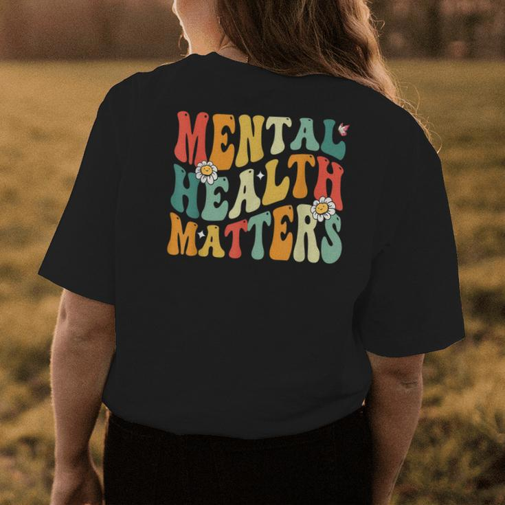 Groovy Mental Health Matters Human Brain Illness Awareness Womens Back Print T-shirt Unique Gifts