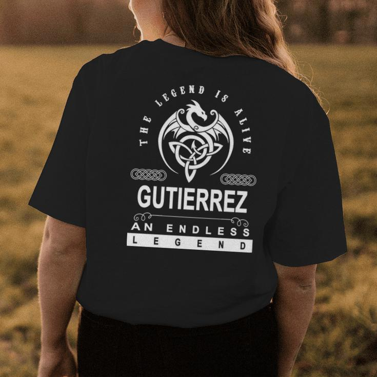 Gutierrez Name Gift Gutierrez An Enless Legend V2 Womens Back Print T-shirt Funny Gifts