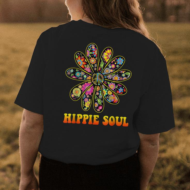 Hippie Soul Flower Power Peace Sign 60S 70S Tie Dye Womens Back Print T-shirt Unique Gifts