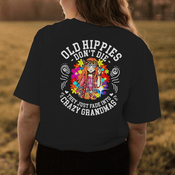 Hippie Tie Dye Groovy Grandmas Woman Graphic Womens Back Print T-shirt Unique Gifts