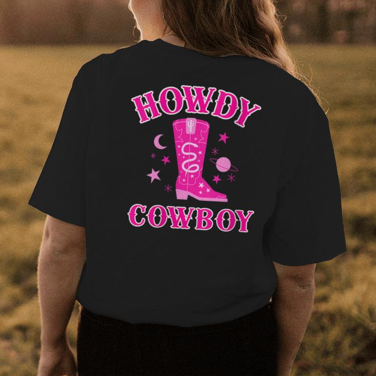 Howdy Rodeo Hot Pink Wild Western Yeehaw Cowgirl Country Gift For Womens Womens Back Print T-shirt Unique Gifts
