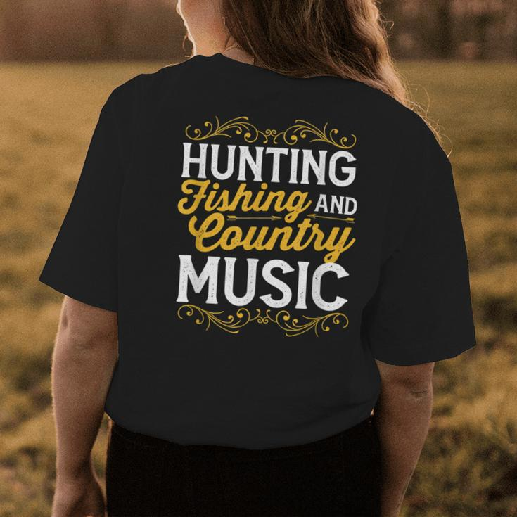 Hunting Fishing And Country Music Cowgirl Womens Back Print T-shirt Unique Gifts