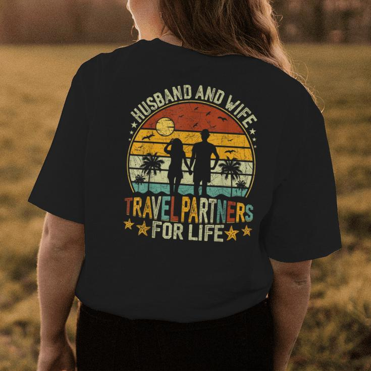 Husband And Wife Travel Partners For Life Beach Traveling Womens Back Print T-shirt Funny Gifts