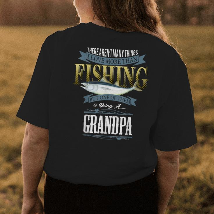 I Love More Than Fishing Being A Grandpa Fishing  Womens Back Print T-shirt Personalized Gifts