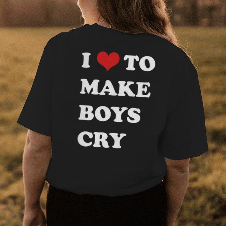 I Love To Make Boys Cry Red Heart Funny Bad Girl Women Womens Back Print T-shirt Unique Gifts