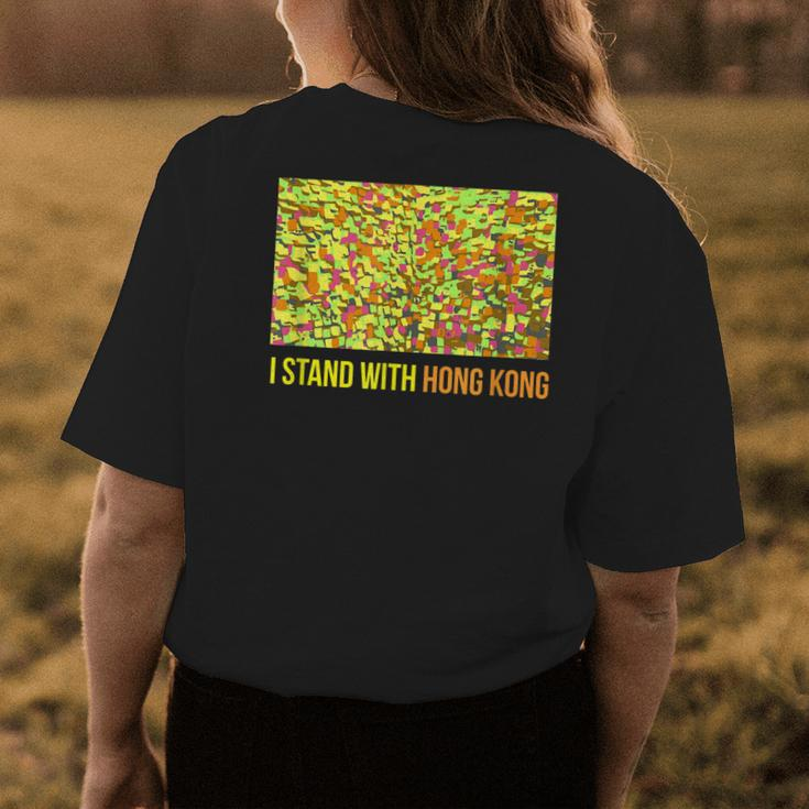 I Stand With Hong Kong Lennon Wall Flag For Hk Protesters Womens Back Print T-shirt Unique Gifts