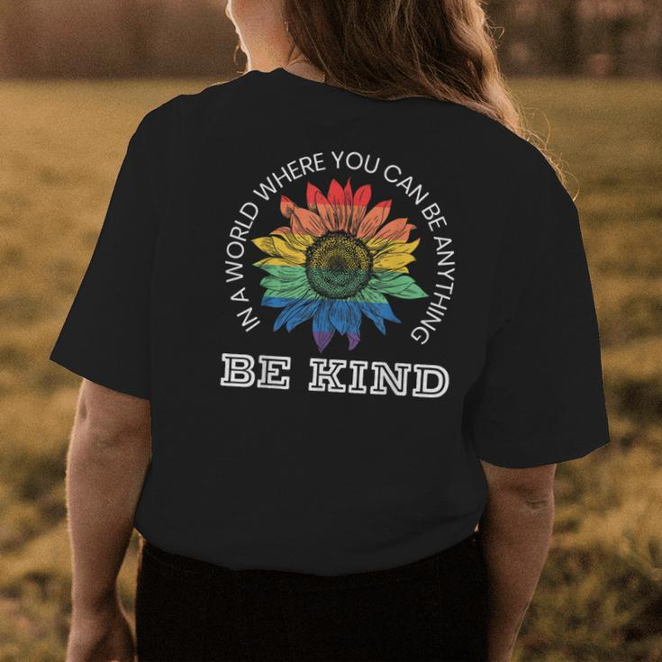 In A World Where You Can Be Anything Be Kind World Peace Day Womens Back Print T-shirt Unique Gifts