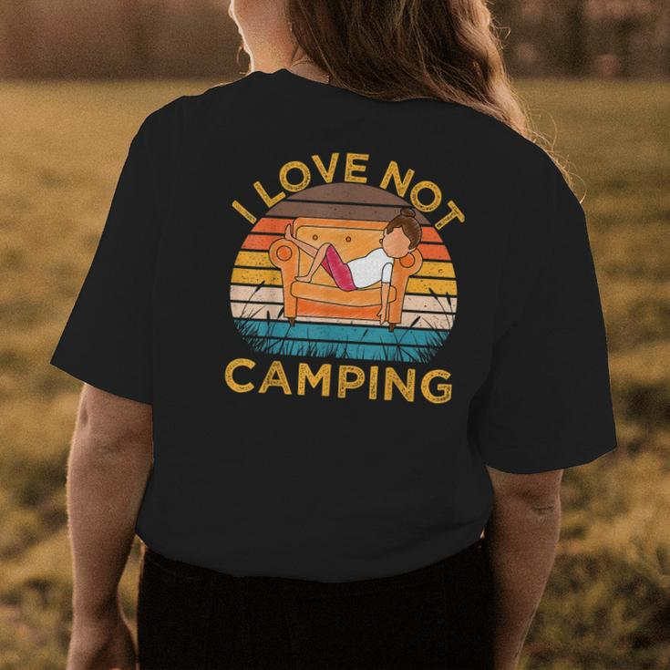 Indoorsy Girls I Love Not Camping Vintage Homebody Mom Girl Womens Back Print T-shirt Unique Gifts