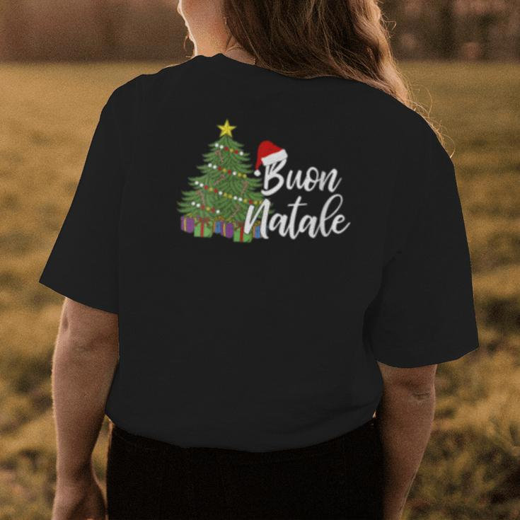 Italian Christmas Tanti Auguri Regalo Ideale Buon Natale Womens Back Print T-shirt Unique Gifts