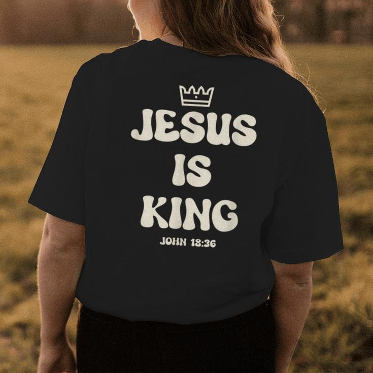 Jesus Is King Crowned King Seated On The Throne Bible Verse Womens Back Print T-shirt Unique Gifts