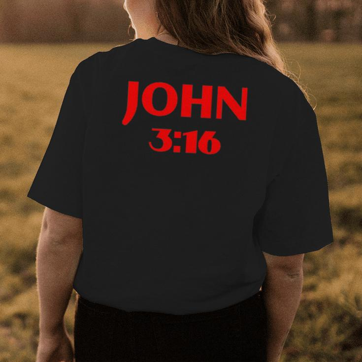 John 316 Jesus Christ Is Lord Revival Bible Christian Womens Back Print T-shirt Unique Gifts