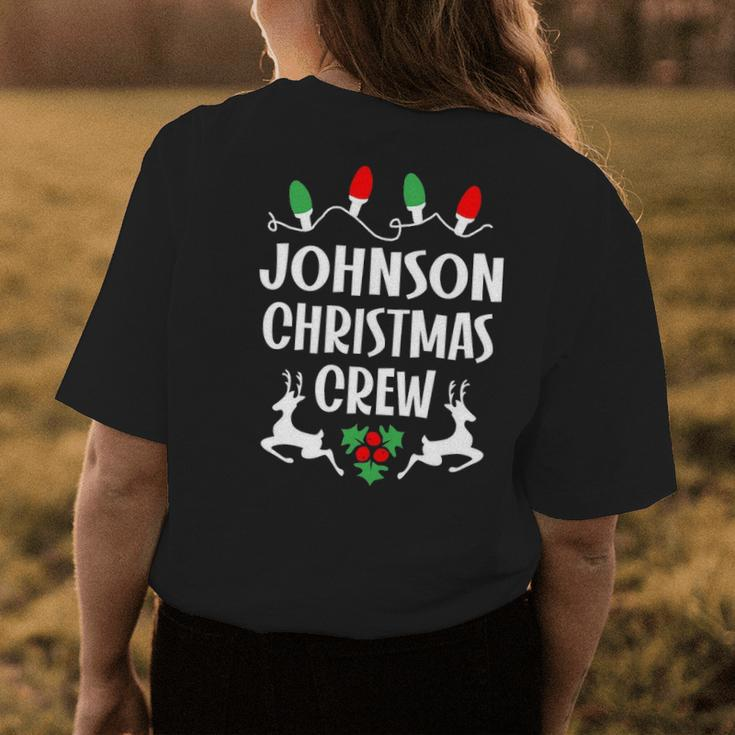 Johnson Name Gift Christmas Crew Johnson Womens Back Print T-shirt Funny Gifts