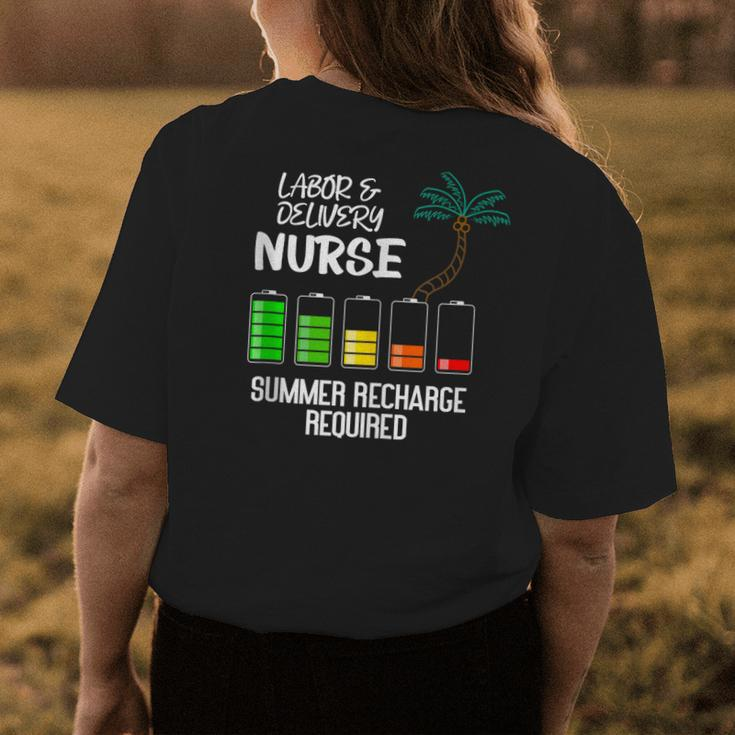 Labor & Delivery Nurse Summer Vacation Recharge Funny Nurse Womens Back Print T-shirt Personalized Gifts