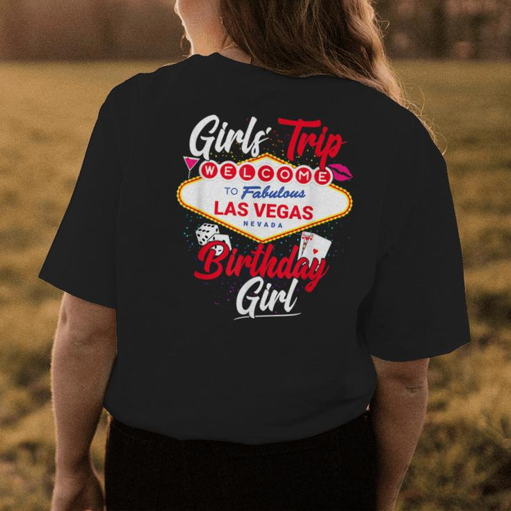Las Vegas Birthday Party Girls Trip Vegas Birthday Girl Womens Back Print T-shirt Unique Gifts