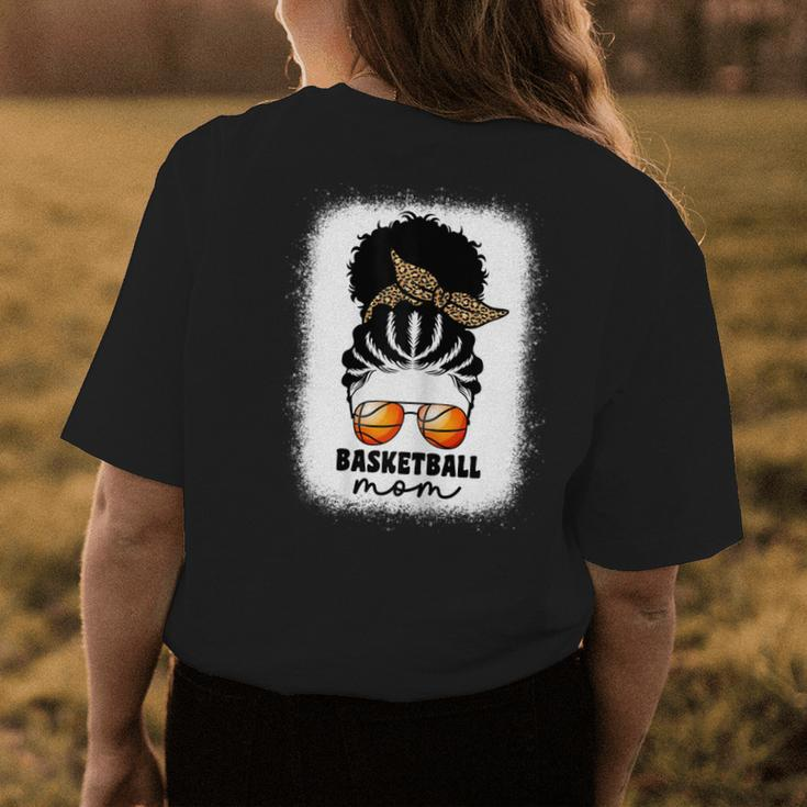 Leopard Basketball Mom Black Women African American Afro Mom Gift For Womens Womens Back Print T-shirt Unique Gifts