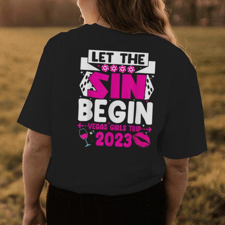 Let The Sin Begin Vegas Girl Trip 2023 Vegas Girls Party Womens Back Print T-shirt Unique Gifts