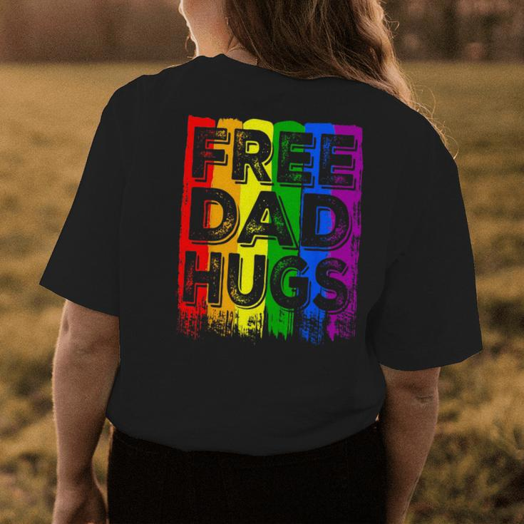 Lgbt Flag Proud Dad Free Mom Hugs Gay Lesbian Pride Rainbow Womens Back Print T-shirt Funny Gifts