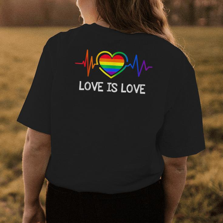 Lgbt Gay Pride Heartbeat Lesbian Gays Love Sexy Rainbow Gift Womens Back Print T-shirt Unique Gifts