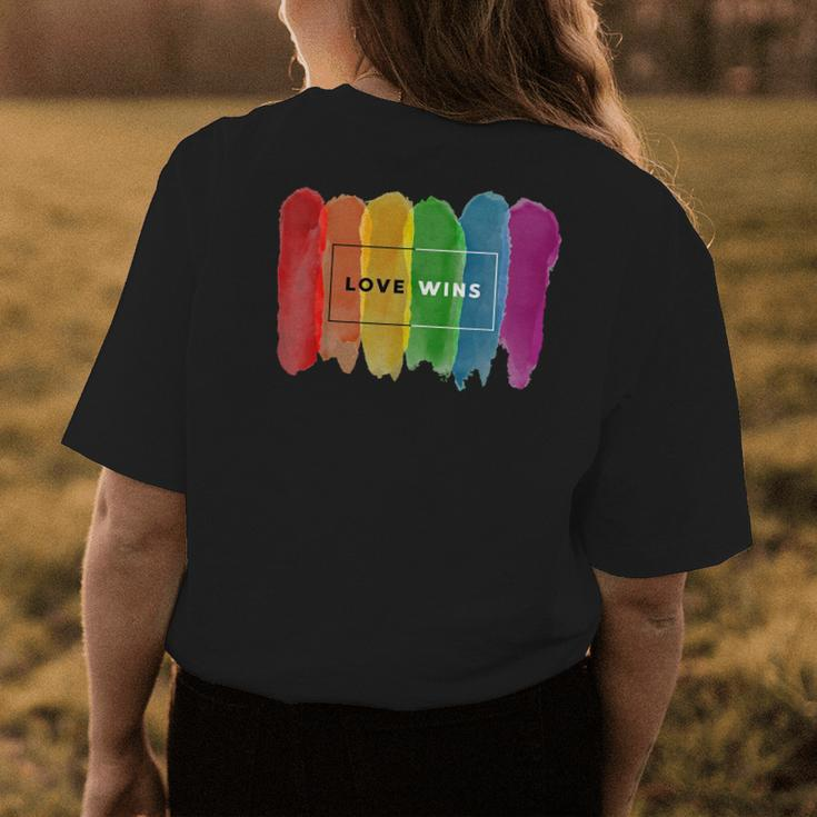 Lgbt Rainbow Gay Pride Lgbtq Equality Love Wins Men Women Womens Back Print T-shirt Unique Gifts