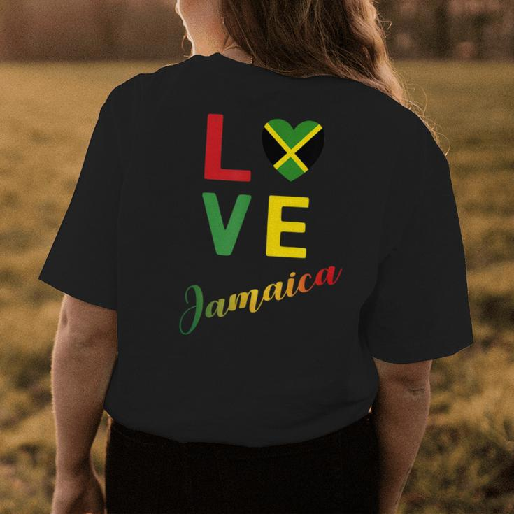 Love Jamaican Flag Blouse For Independence Carnival Festival Womens Back Print T-shirt Unique Gifts