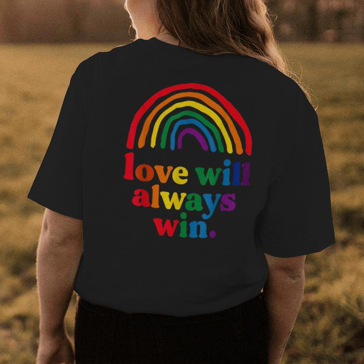 Love Will Always Win Pride Rainbow Kid Child Lgbt Quote Fun Womens Back Print T-shirt Unique Gifts