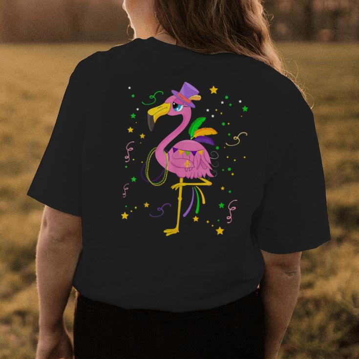 Mardi Gras Flamingo Carnival Festival New Orleans Womens Back Print T-shirt Unique Gifts