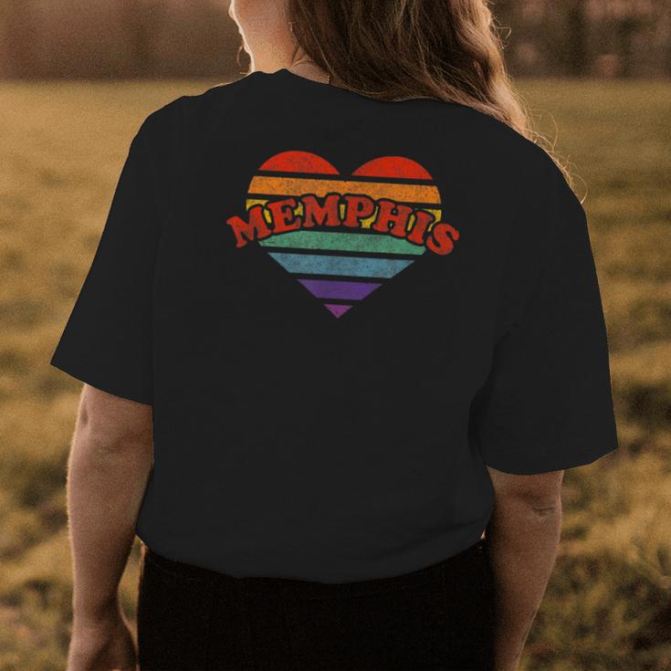 Memphis Retro Rainbow Heart 80S Whimsy Lgbtq Pride Sta Womens Back Print T-shirt Unique Gifts