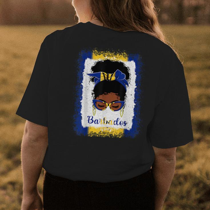 Messy Bun Barbados Flag Woman Girl Womens Back Print T-shirt Unique Gifts
