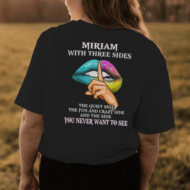 Miriam Name Gift Miriam With Three Sides V2 Womens Back Print T-shirt Funny Gifts