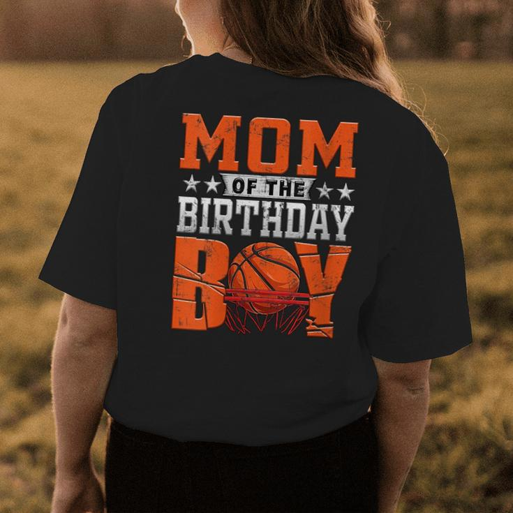 Mom Basketball Birthday Boy Family Baller B-Day Party Womens Back Print T-shirt Unique Gifts