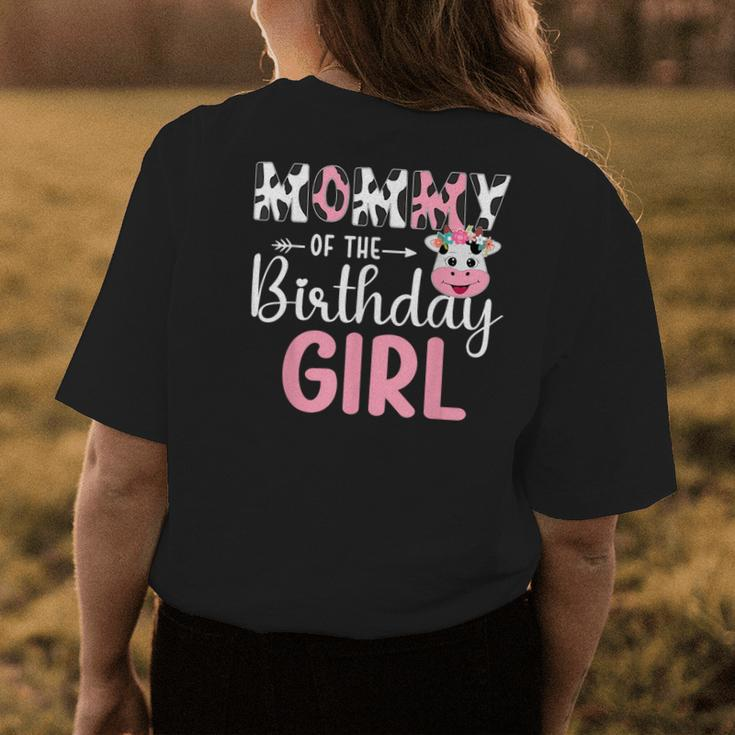 Mommy Of The Birthday Girl Farm Cow 1 St Birthday Girl Womens Back Print T-shirt Unique Gifts