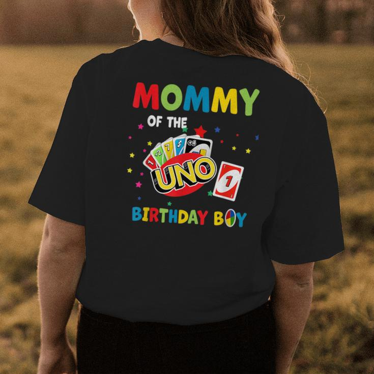 Mommy Of The Uno Birthday Boy Uno Birthday Boy Womens Back Print T-shirt Unique Gifts