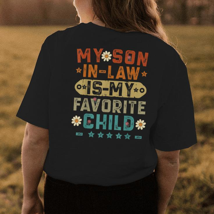 My Soninlaw Is My Favorite Child Funny Mom Vintage Womens Back Print T-shirt Funny Gifts
