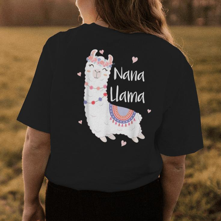 Nana Llama Cute Grandma Llamas Lover Women Funny Womens Back Print T-shirt Unique Gifts