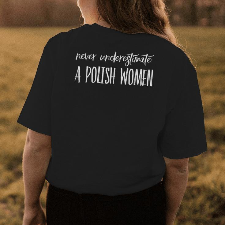 Never Underestimate A Polish Women Dyngus Day Gift Womens Back Print T-shirt Funny Gifts