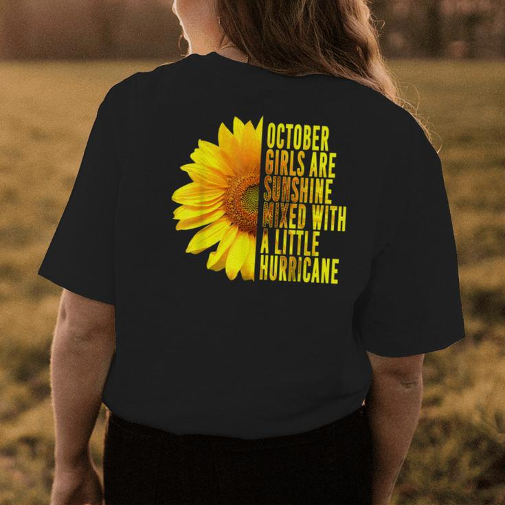 October Women Birthday Sunflower Funny Quote Gift Womens Back Print T-shirt Unique Gifts