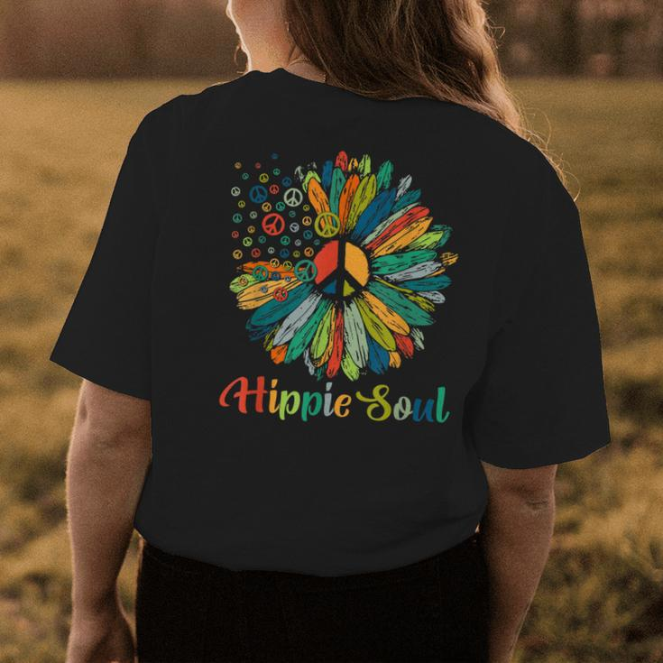 Peace Hippie Soul Daisy Flower For Nature Lover Peacemakers Womens Back Print T-shirt Unique Gifts