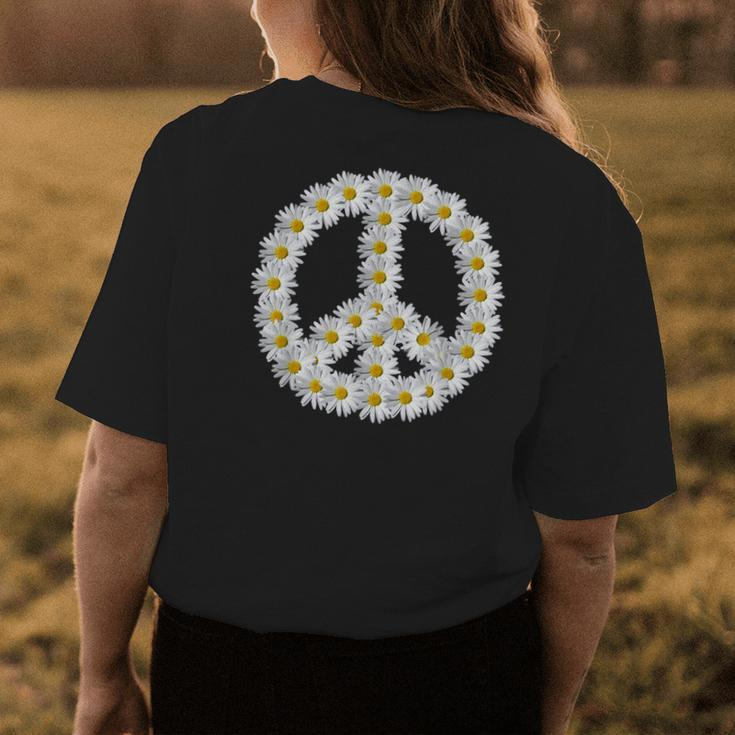 Peace Love Hippie 60S 70S Flower Power Daisy Gift Womens Back Print T-shirt Unique Gifts