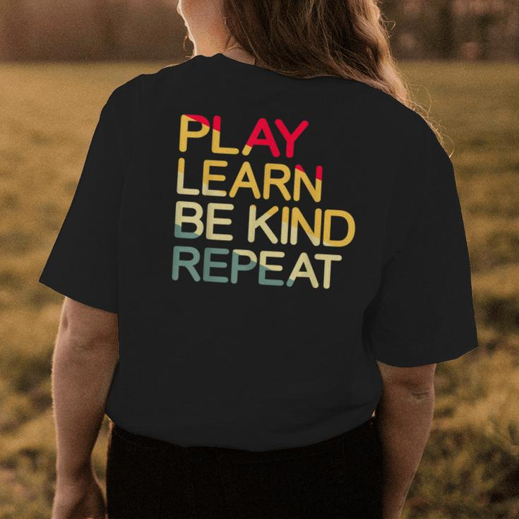 Play Learn Be Kind Repeat Unity Day Orange Womens Back Print T-shirt Unique Gifts