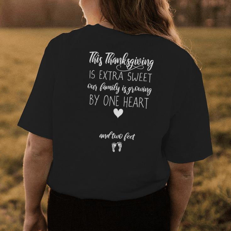 Pregnant Expecting Mom Thanksgiving Pregnancy Announcement Womens Back Print T-shirt Unique Gifts