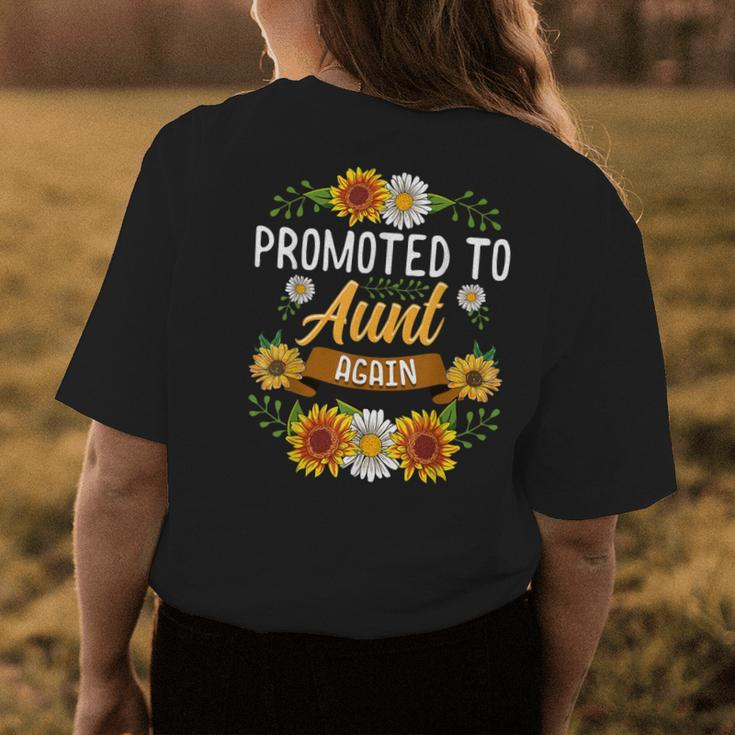 Promoted To Aunt Again Sunflower Gifts New Aunt Womens Back Print T-shirt Unique Gifts