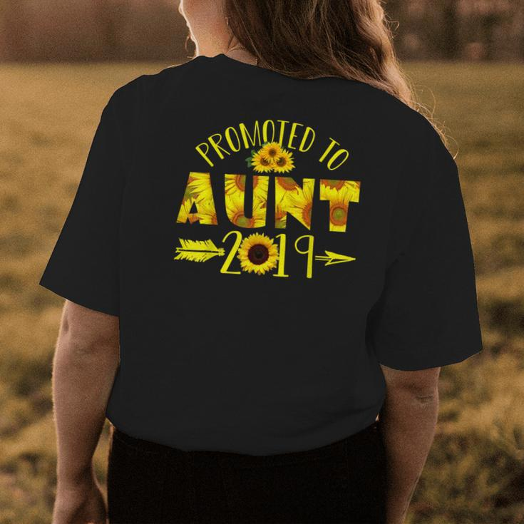 Promoted To Aunt Est 2019Sunflower Aunt Gift Womens Back Print T-shirt Unique Gifts