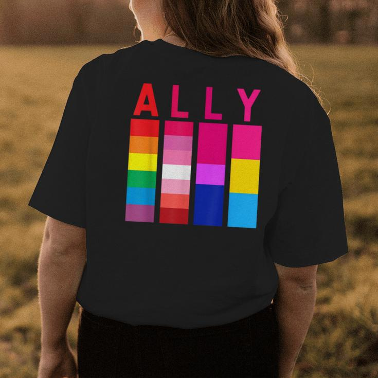 Proud Ally Pride Rainbow Lgbt Ally Womens Back Print T-shirt Funny Gifts