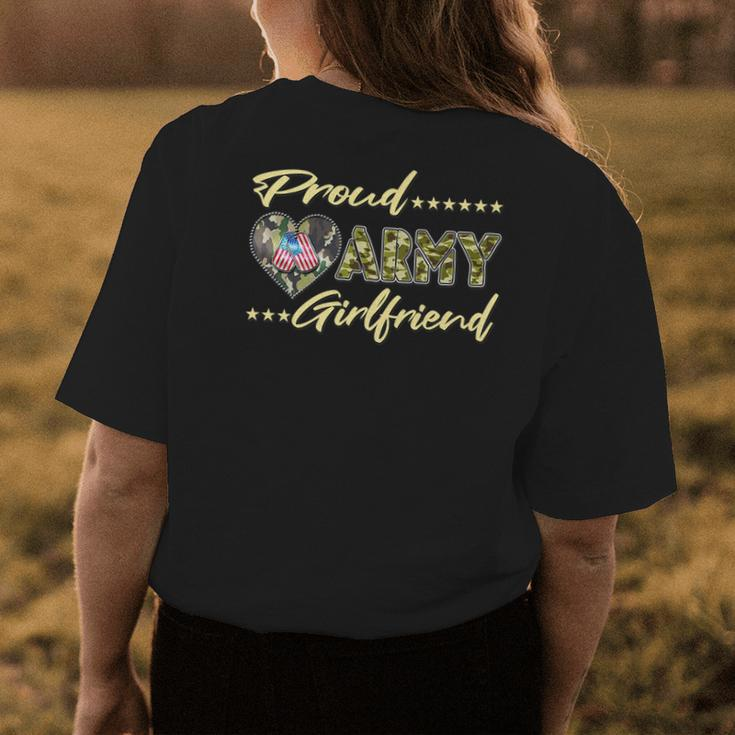 Proud Army Girlfriend - Us Flag Dog Tags Military Lover Gift Funny Military Gifts Womens Back Print T-shirt Unique Gifts