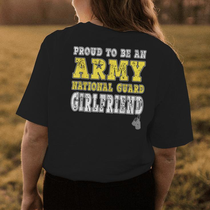 Proud Army National Guard Girlfriend Us Flag Military Couple Funny Military Gifts Womens Back Print T-shirt Unique Gifts