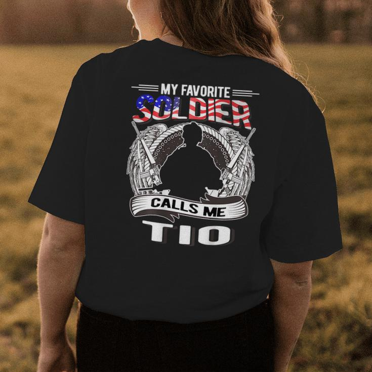 Proud Army Tio My Favorite Soldier Calls Me Tio Uncle Gift Womens Back Print T-shirt Unique Gifts