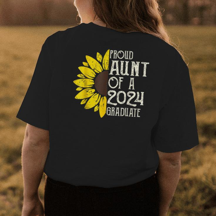 Proud Aunt Of A Class Of 2024 Graduate Sunflower Senior 2024 Women's T-shirt Back Print Unique Gifts