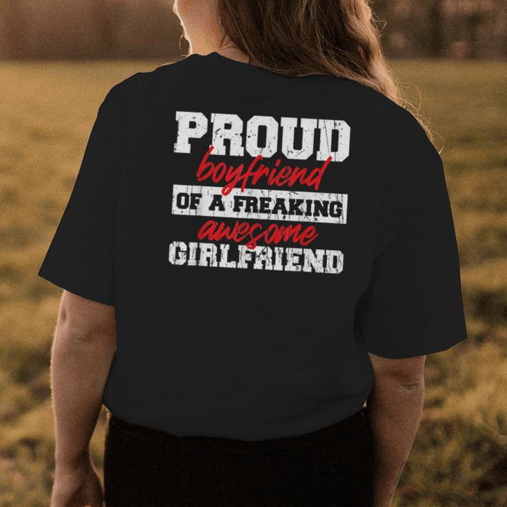 Proud Boyfriend Of A Freaking Awesome Girlfriend Love Love Womens Back Print T-shirt Unique Gifts