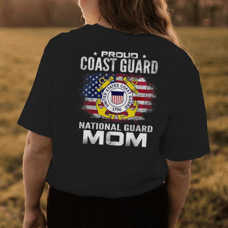 Proud Coast Guard National Guard Mom Gift Veteran Day Gifts For Mom Funny Gifts Womens Back Print T-shirt Unique Gifts