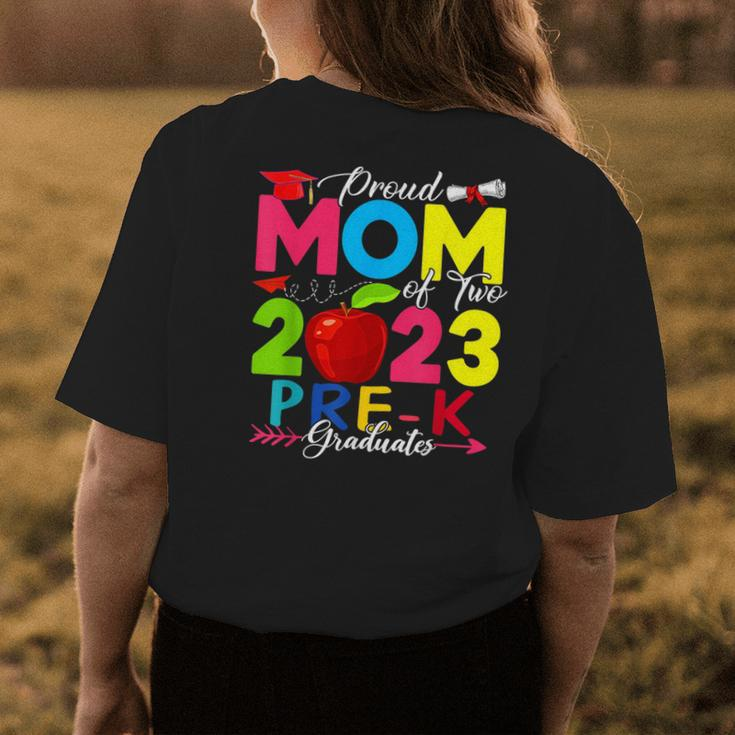 Proud Mom Of Two 2023 Pre-K Graduates Costume Family Womens Back Print T-shirt Unique Gifts